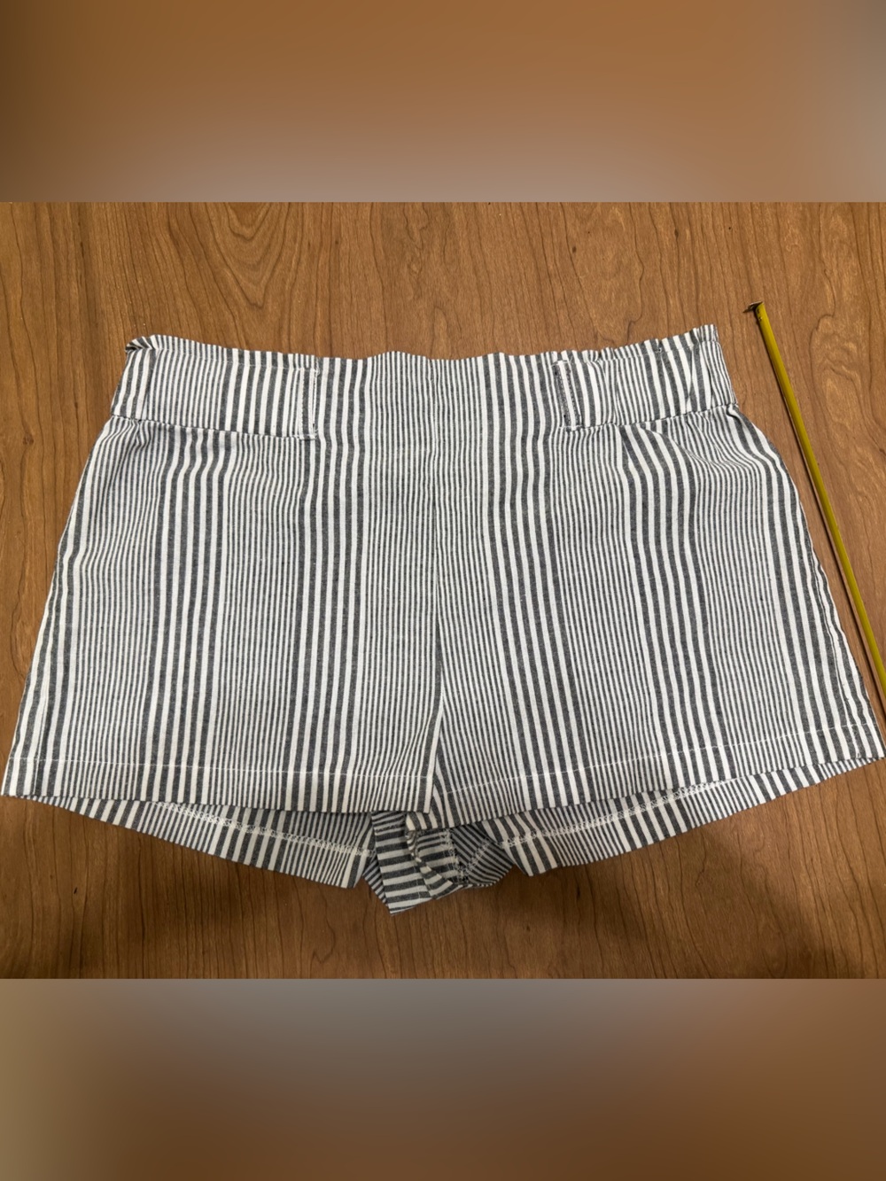 FAVLUX White and Navy/gray Striped Women’s Shorts 2.5” inseam eyc cotton/poly